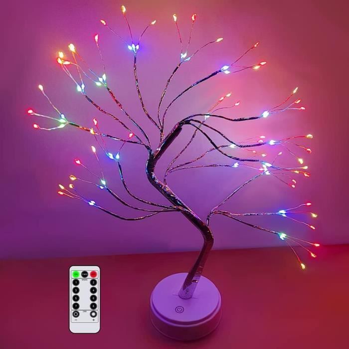 Arbre Lumineux LED, 108 LED Lumière D'arbre Intérieur, 8 Modes Variable, Lampe Arbre Lumineux Branches Réglables, Pour La Décoration De Fête De Mariage, Alimentation Par USB/Batterie