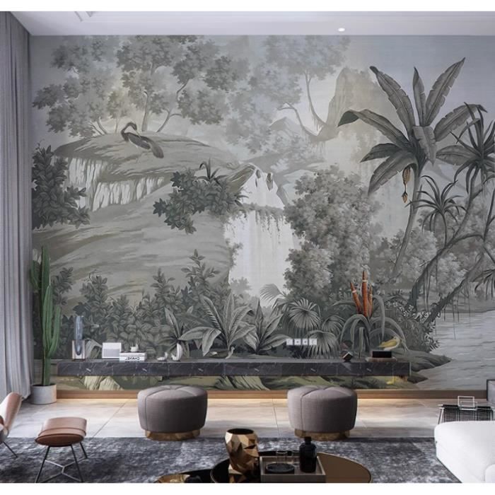 Papier Peint Panoramique Jungle Soie, Poster Geant Mural, Personnalisé ...