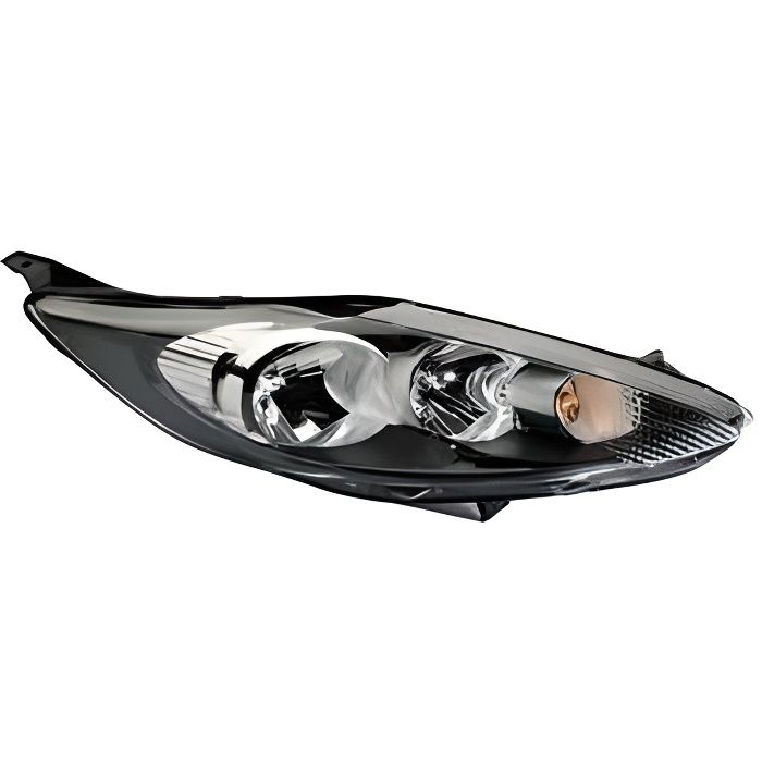 Phare Optique avant droit FORD FIESTA VI phase 1, 2008-2012, H7+H1, fond noir, Neuf.