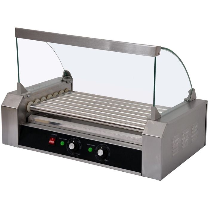 Machine à hot dog professionnelle - GT CATERING - 7 rouleaux - 1400 Watt - Acier inoxydable