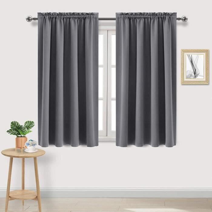 Rideau Occultant Thermique HAOPYOU - Noir - L 96 H 114 cm - Passe-Tringle