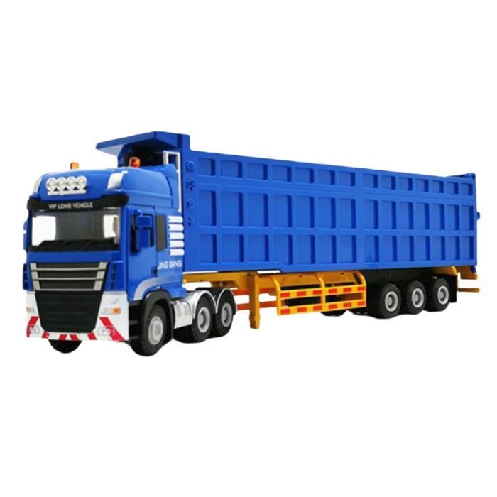 1 50 Jouet Camion Porteur Transporteur De Voiture En Alliage Moule Sous Pression Bleu Cdiscount Jeux Jouets