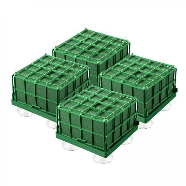 4 Blocs De Mousse Florale Verte - 18x18 Cm - Pour Arrangements Secs Ou Mariage - 8