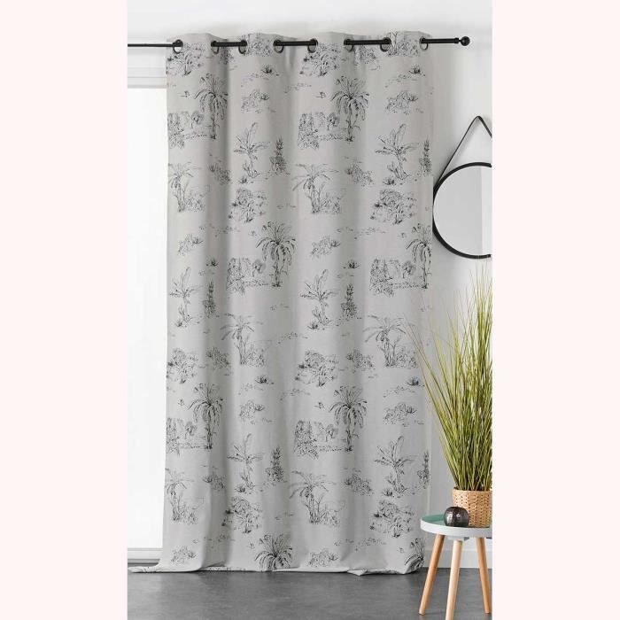 Douceur dInt/érieur Rideau A Oeillets 140 x 240 CM Coton Imprime SOLAMOUR