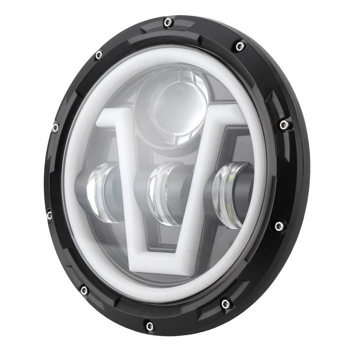 Kit 2 Phares LED Ronds 7" Avec Halo DRL Pour Jeep Wrangler JK - Noir - Neuf - Garantie 5 Ans