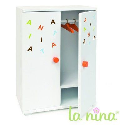 Armoire Pour Poupee Anita 22 Cm Blanc Et Orange Achat Vente