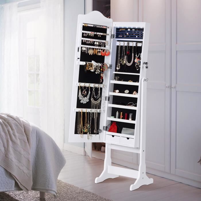 Armoire A Bijoux Langria Sur Pied Avec Miroir Plein Sans Cadre 41
