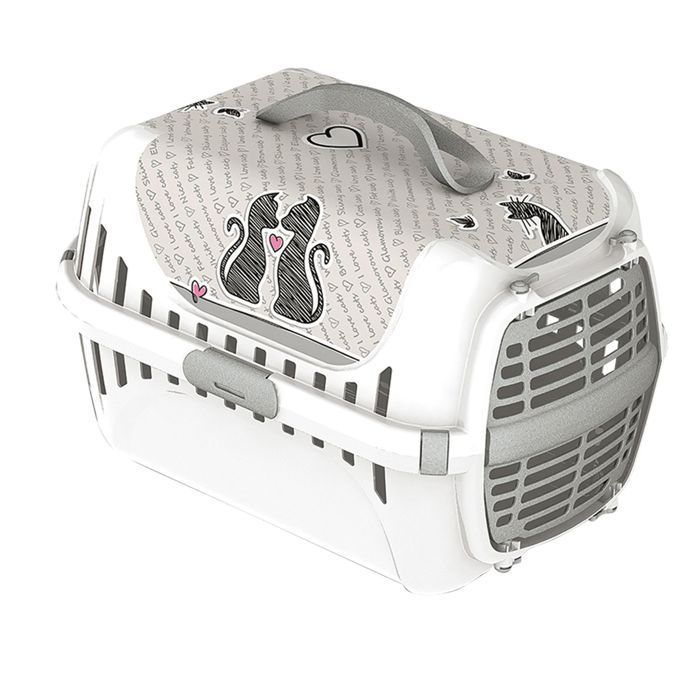 Panier Transport Chat Serigraphie Cats In Love Cdiscount Animalerie