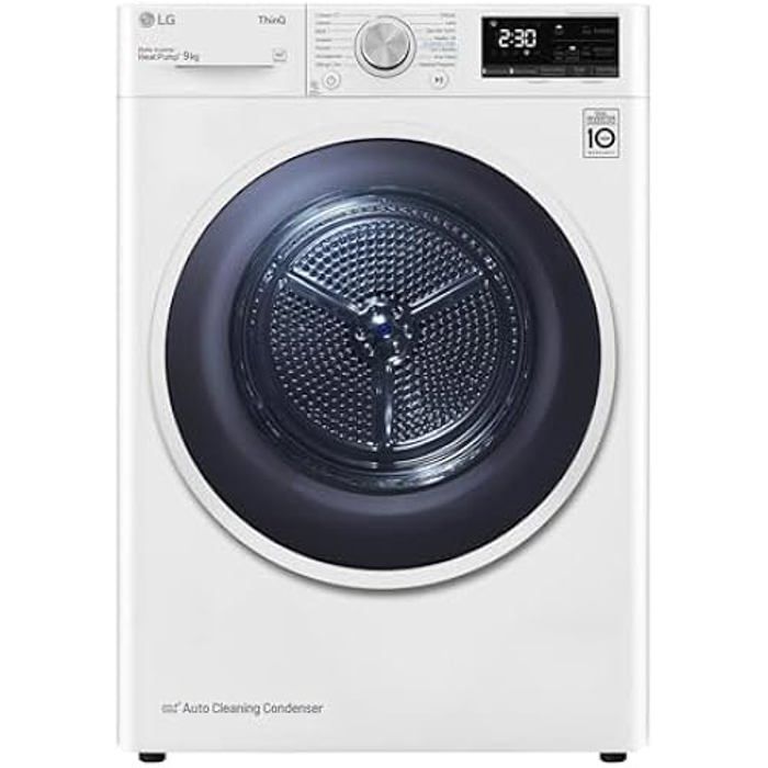 Sèche linge LG RH90V9AVHN à charge frontale 9 kg classe A+++ condensation avec pompe à chaleur Wi Fi