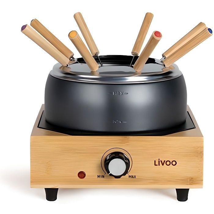 Livoo Appareil à fondue électrique DOC287 800 W Noir et bois - 3523930103636