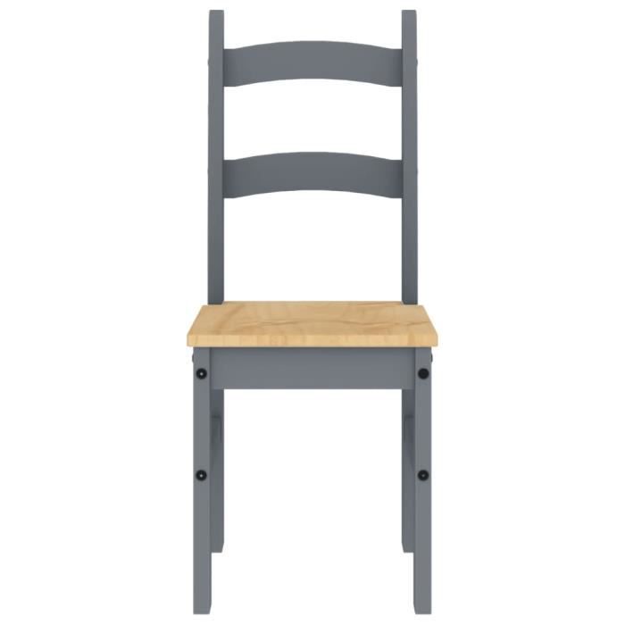Chaises à manger - MOTHINESSTO - Lot de 2 - Bois massif de pin - Gris - 40x46x99 cm