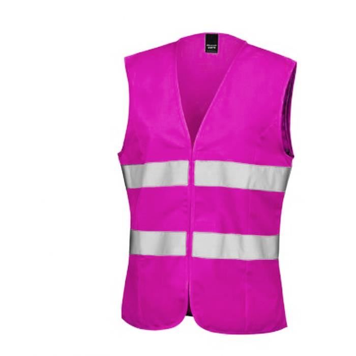 Gilet haute visibilite femme Result Rose fluo Rose fluo Cdiscount Pret a Porter