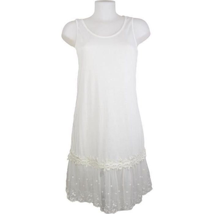Fond De Robe Viscose Bas En Dentelle Ecru Cdiscount Pret A Porter