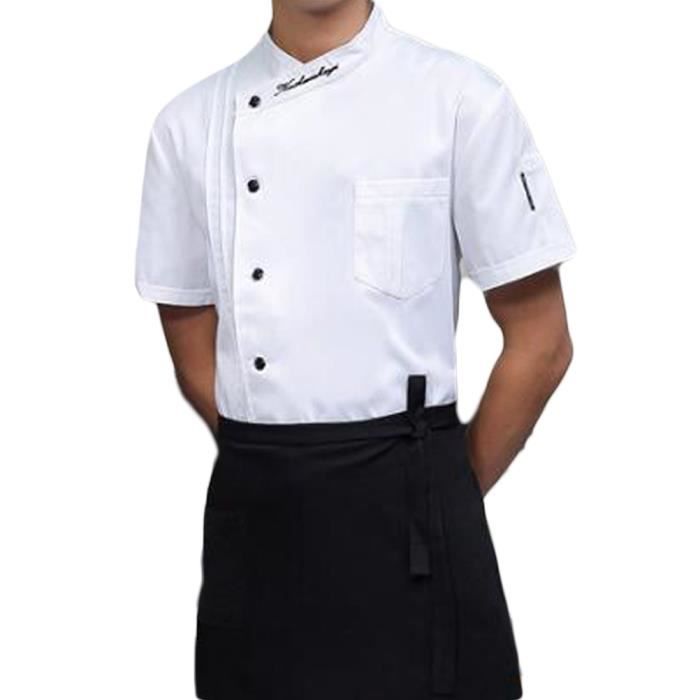 Veste Homme Cuisinier Serveur Uniforme De Travail Manches Courtes Pour Restauration Cafe Achat Vente Vetement Cuisinier Soldes Sur Cdiscount Des Le 20 Janvier Cdiscount