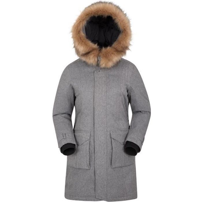 Mountain Warehouse Manteau Femme Hiver Capuche Fourrure Coupe vent Impermeable Gris Cdiscount Pret a Porter