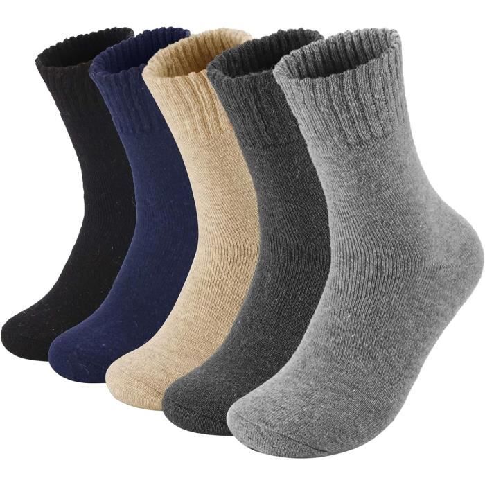 VoJoPi Lot De 5 Paires De Chaussettes Thermiques En Laine