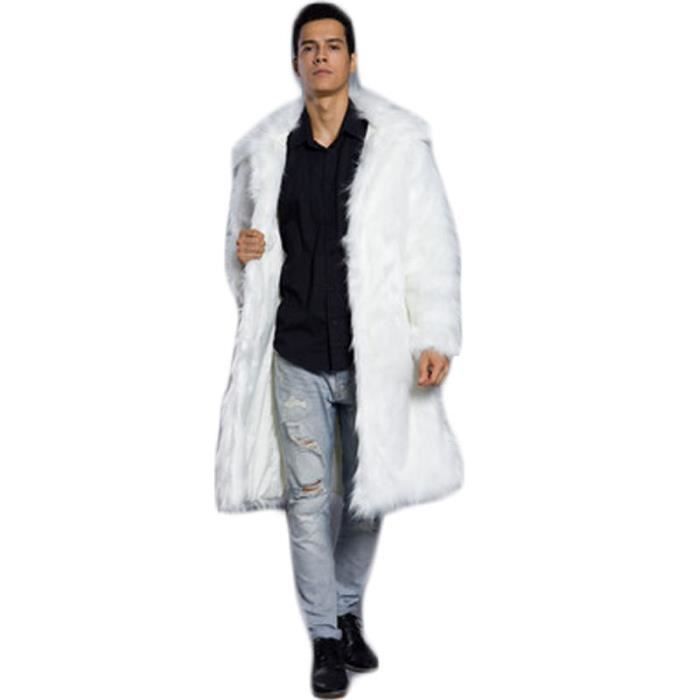 Manteau homme de marque Section moyenne et longue Grand col en fourrure  fausse fourrure Manteau homme Blanc blanc - Cdiscount Prêt-à-Porter
