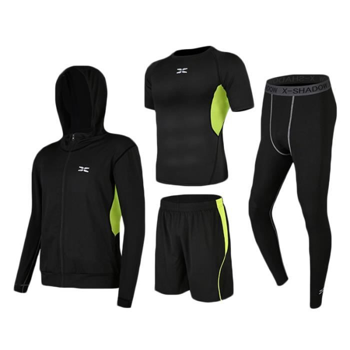 Ensemble de Vêtement Sport Homme - Fitness Running - 4 Pièces - Vert Vert -  Cdiscount Sport