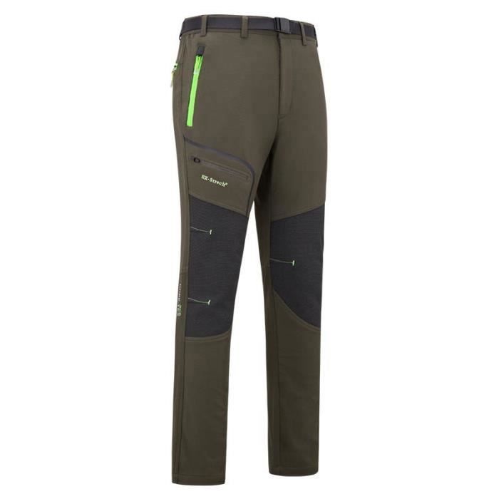 Pantalon Ski Randonnee Homme Imperméable Hiver Pantalon Montagne Softshell  Chaud Doublé Polaire Outdoor