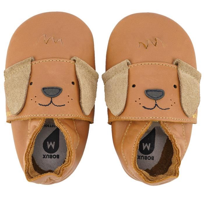 Chaussons Cuir Souple B b Bobux Soft Soles Little Pup Caramel