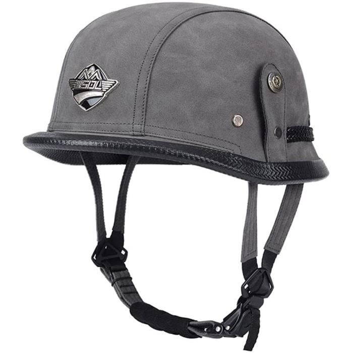 Casque Jet Rétro Homologué ECE/DOT - Demi-casque Moto Vintage Avec Pare-soleil, Doublure Amovible (Taille L) - 12