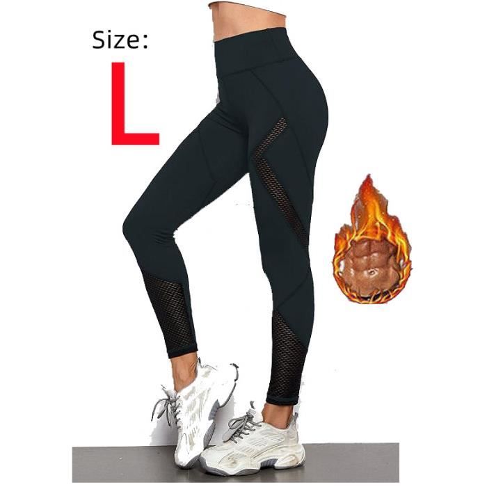Legging de Sudation Femme Noir Taille L Pour Yoga Fitness