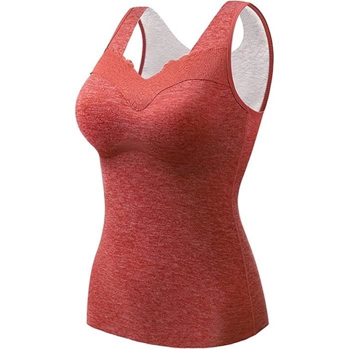 Débardeur Thermique Femme Avec Soutien-gorge Intégré - Taille Unique, Couleur Multicolore, Neuf