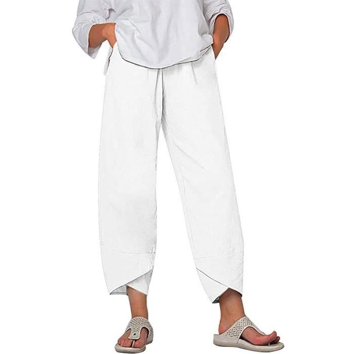 pantalon lin femme chic
