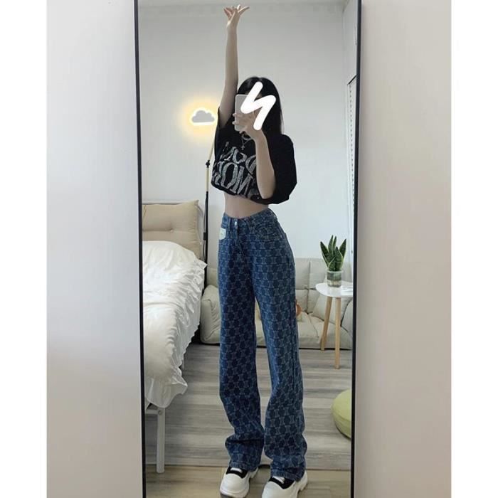 Jean carreaux femme new arrivals