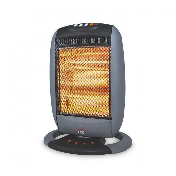 Radiateur Halogène Oscillant BEPER 1200W - 3 Modes De Chaleur, Anti-basculement - Gris