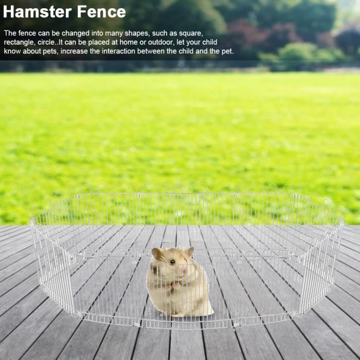 Parc pour hamster - OMABETA - Clôture en filet de fer - Pliable - 23x15cm - Non toxique
