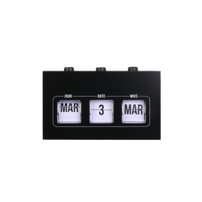Calendrier Perpétuel Flip Flap 19cm Naturel - Accessoire Bureau Élégant En MDF
