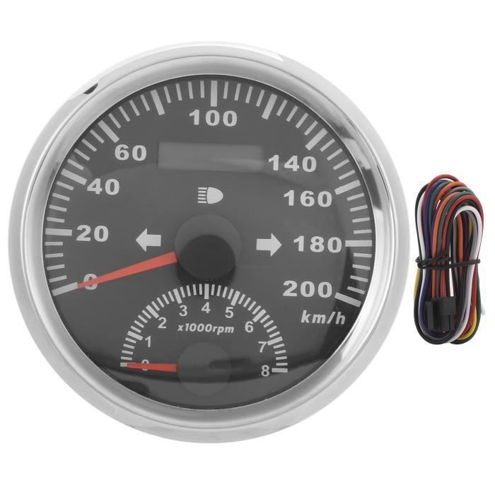 Kit Compteur De Vitesse GPS Universel 160 MPH – Rétroéclairage Rouge, étanche