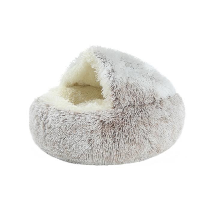 Meilleurs prix pour RNGCPTO Panier Chat,Lit moelleux pour Chats et Chiens,Panier Chaud Semi-fermé pour Animaux de Compagnie,Couchage Habitat 50cm -gris4