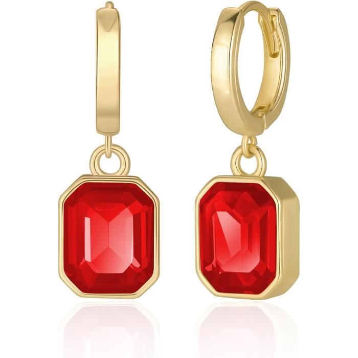 Boucles D'oreilles Créoles Cœur En Cristal - Plaqué Or Jaune 18 Carats - Bijouterie Papillon Bleu