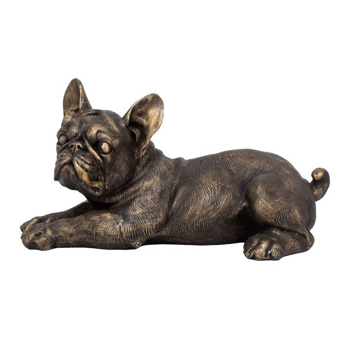 Signes Grimalt - ORIGIN Home Decor Chien Bouledogue Animaux Gris Chien Figure - 16x31x16cm