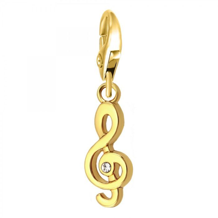 Bijou charm - So Charm - Clé de sol - Plaqué or - Cristaux Swarovski - Mixte Bijou charm - So Charm - Clé de sol - Plaqué or - Cristaux Swarovski - Mixte