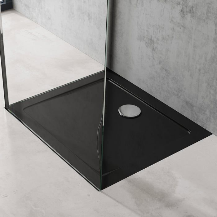 Sogood® Bac à Douche 70x80 Receveur de Douche Rectangulaire Noir Acrylique Faro2 70x80x4cm