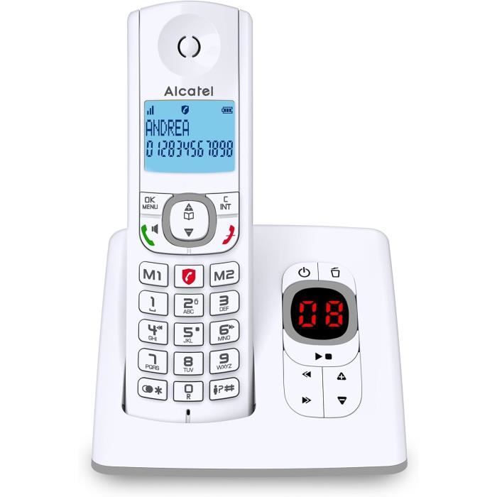 Téléphone Sans Fil Alcatel F530 Duo Bleu – 2 Combinés, Super Pratique !