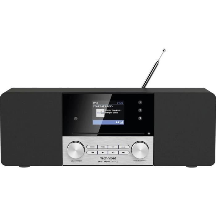 TechniSat DIGITRADIO 3 VOICE Radio de table DAB+ FM AUX CD DAB+ FM USB fonction de charge de la batterie sans bar