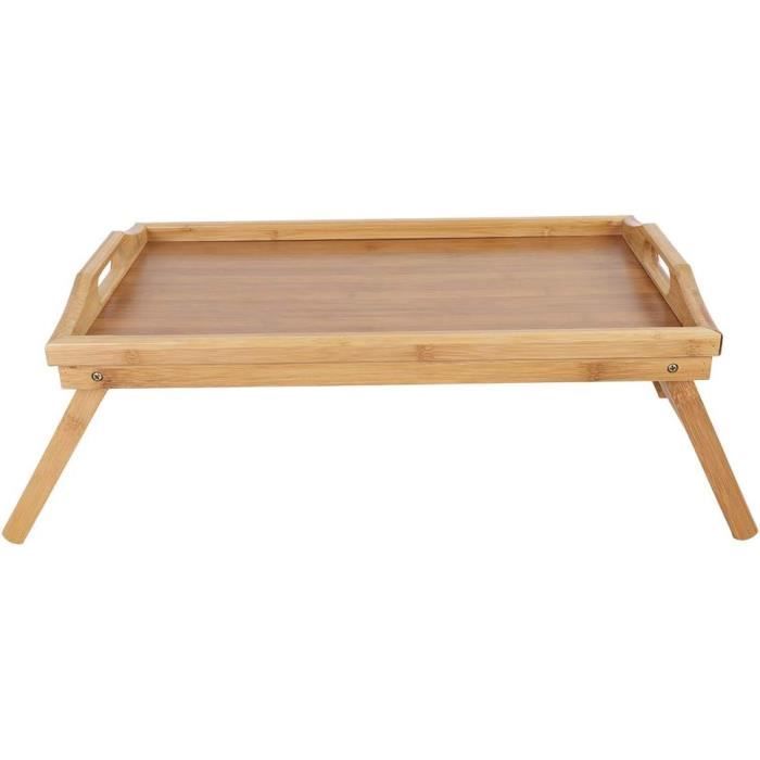 Table De Plateau De Lit Pieds Pliants Avec Poignées Plateau De Petit-déjeuner Pour Canapé Manger, Dessiner, Plateaux En Bambou Servant Sur Les Genoux Plateau De Collation