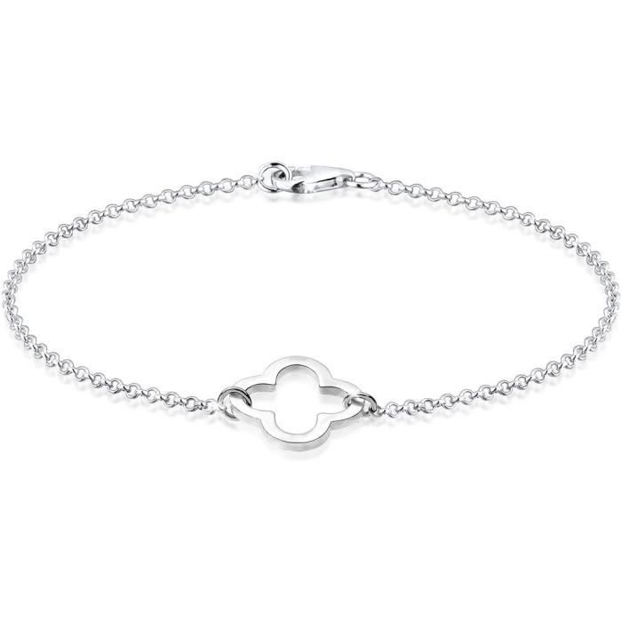 Bracelet Mode Chaîne Oméga - Plaqué Argent - 7,5 Pouces - Neuf