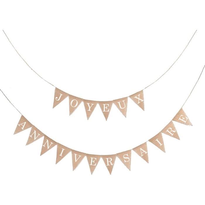 Guirlande Décoration 'Joyeux Anniversaire' Bleue - 2,8 Mètres De Longueur - En Carton - Marque Tralala-fetes