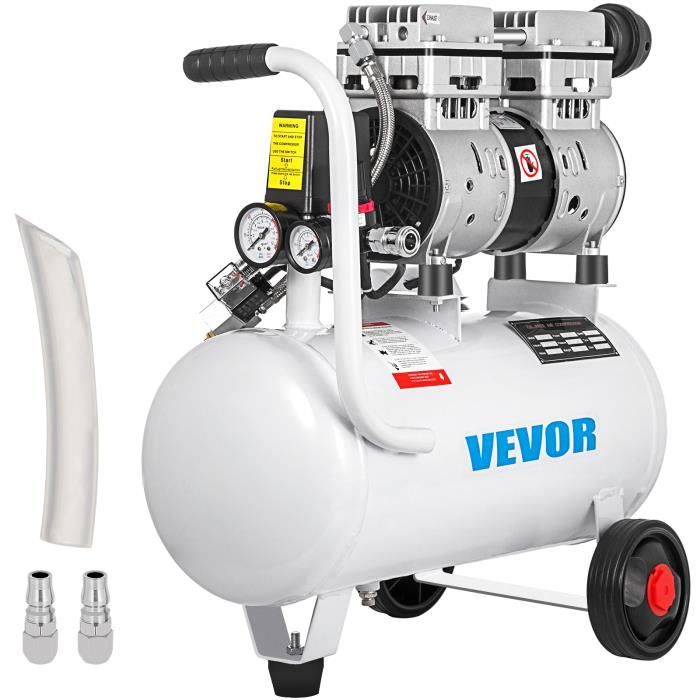 Compresseur d'Air Sans Huile - VEVOR - 25L - 750W - Compresseur Silencieux à Air Comprimé