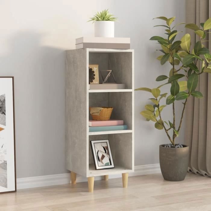 Buffet haut - VIDAXL - Gris béton - 34 5x32 5x90 cm - Bois dingénierie - 3 portes