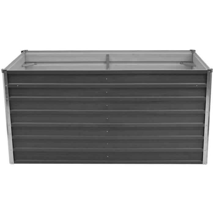 vidaXL Jardinière rectangulaire en acier galvanisé