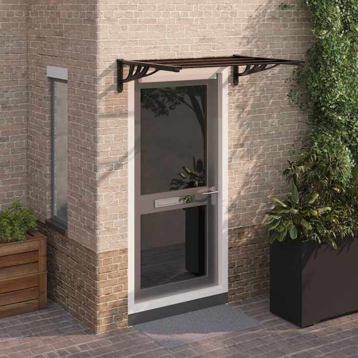 vidaXL Auvent de porte Noir 122x90 cm Polycarbonate 153697