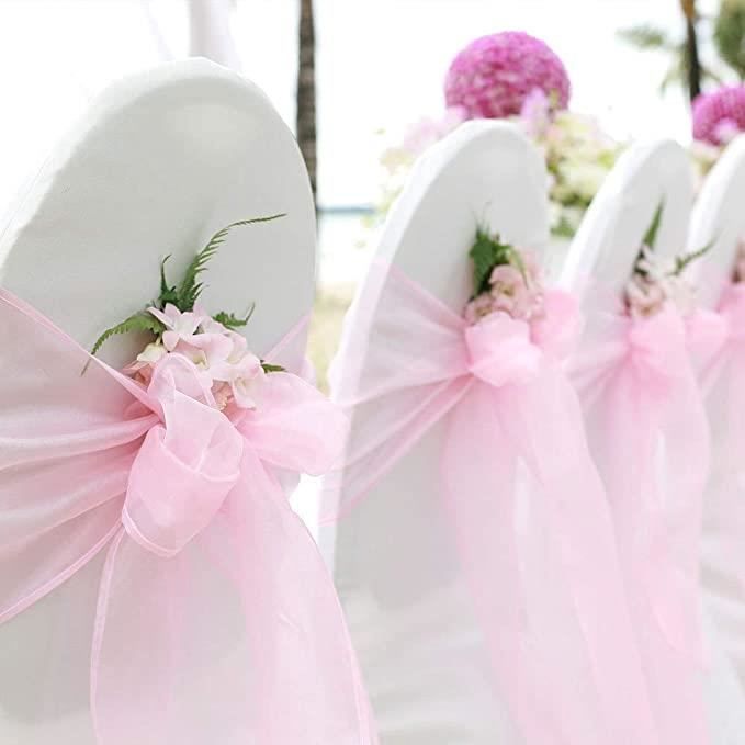 Organza Chaise avec nœud de ruban pour Mariage Banquet Fête Decor Events 50 Light Turquoise