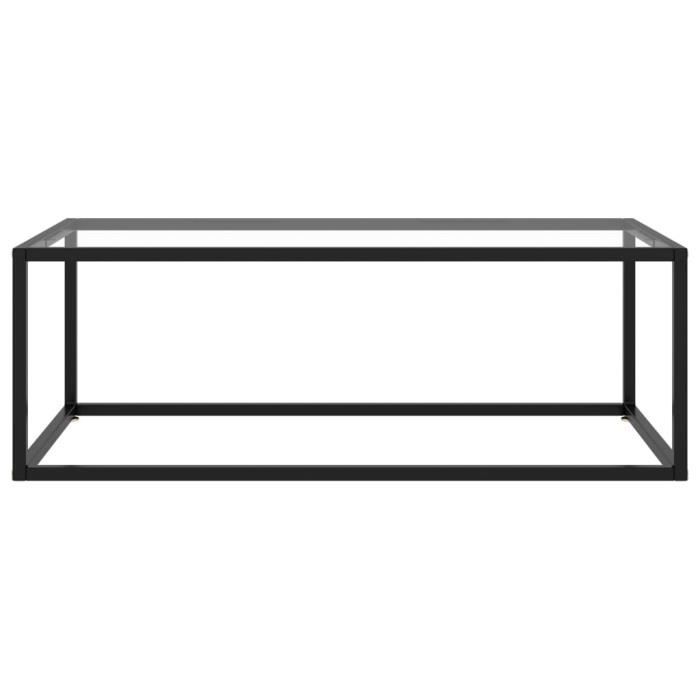 zjchao table basse noir avec verre trempé 100x50x35 cm zjc7542050091636