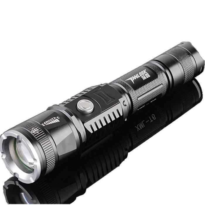 LAMPE ELECTRIQUE Adjustable Focus Rechargeable Flashlight Lamp Light with USB Port P1ZYW60915001